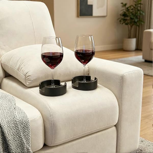 Universal kopholderadapter til sofa med skridsikker måtte til store krus, glas og flasker, stor Black