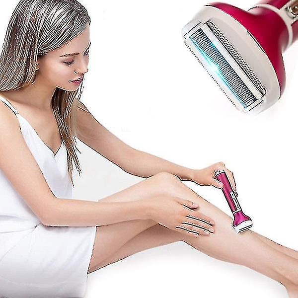 New2023 Genopladelig 4 i 1 hårfjerner Lady Shaver Næsehårtrimmer Øjenbrynsformer Ben Armhule Bikinitrimmer Kvinder Epilator US plug Purple