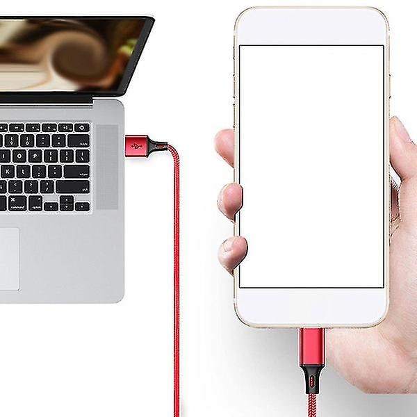 3 i 1 bekväma USB tillbehör Laddningskabel Datalinjeverktyg Multifunktions mode bärbar laddning Red