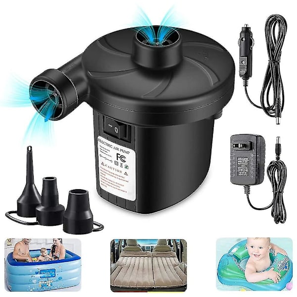 Luftpump för uppblåsbara pooler, Elektrisk luftpump för uppblåsbara, snabbfyllningsinflator Deflator luftpump Perfekt