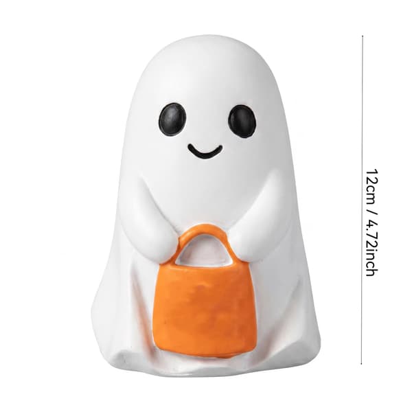 Mini Halloween-figur med græskar, sød harpiksstatue, borddekoration til hjem, kontor, efterårsfest