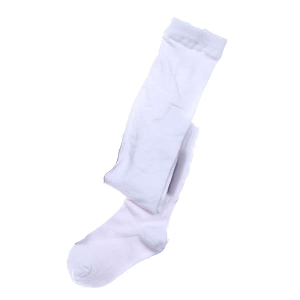 Danse Strømpebukser Ensfarvet Elastisk Komfortable Dansetights Leggings Strømper til Børn Hvid M: 7 til 9 År Gamle