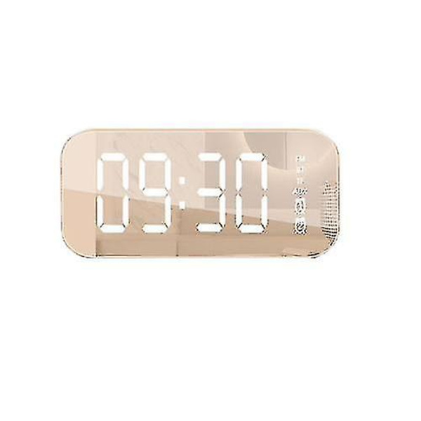 Multifunktionell LED digital väckarklocka, Bluetooth högtalare, bordsbord med lysande elektronisk musikdosa White