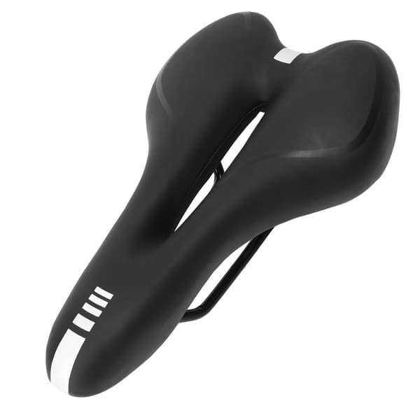 Ergonomisk sort cykelsadel med åndbart hult design og stødabsorberende polstring