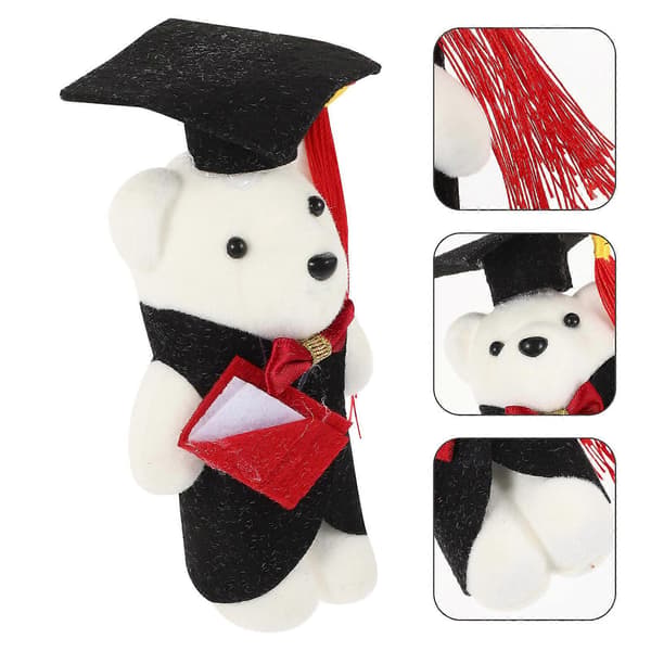 【BQ】Mini studentbamser til dekorasjon 10 stk plysj studentbamser i bulk