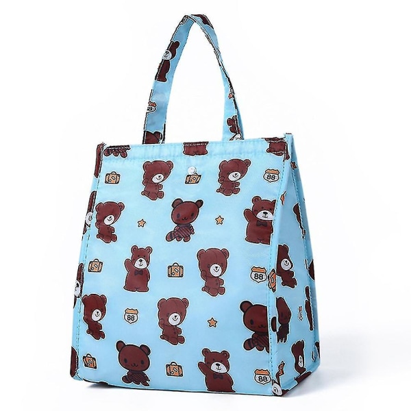 Hhcx-voksen Børnemad Opbevaringsboks Isoleret Picnic Lunch Cooler Bag Blue Bear