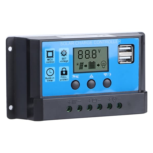 60A Solar Charge Controller Dual USB 5V Auto PWM LCD Display Solar Panel Battery Regulator