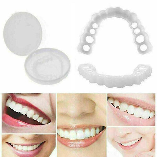 1 st Smile Snap On Övre Falsk Tooth Tandfasader Tandproteser Fake Teeth Cover