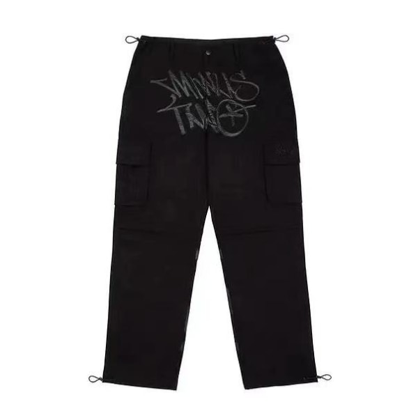 De nye Minus Two Cargo Pants Cargo-bukser Myke bukser Pocket High Waist S Black Sort M