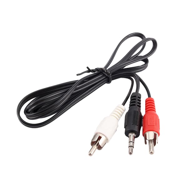 3,5 mm uros- 2 RCA naaras äänensovitinkaapeli