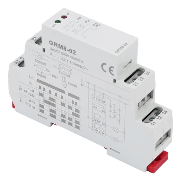 GRM8-02 Elektronisk Impulsrelä Låsrelä Minnesrelä AC 230V