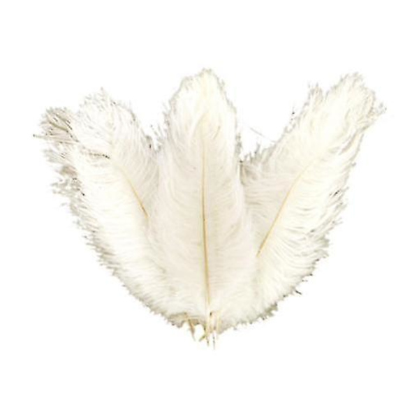 10 stk Strudsfjer Plume Midtpunkt Bryllupsfest Borddekoration 25-30cm white