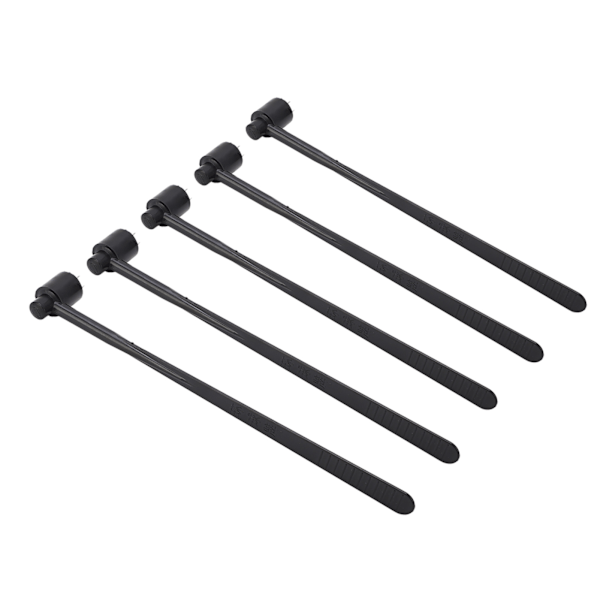 5 stk. Plum Blossom Dermal Hammer med enkelt ende, sort ABS-håndtak og rustfritt stål for industriell bruk