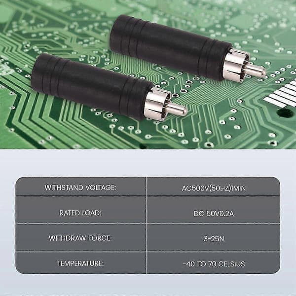 5x 6,35 mm 1/4 tommers mono hunnplugg til RCA hannplugg lydadapterkabelkonverterer