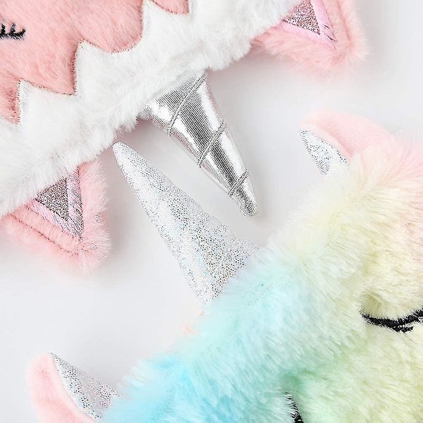 2 kpl Unicorn Kids Sleeping Mask, Söpöt 3D Eläimen silmänaamarit Hengittävä Pehmo Sleep Mask Gir