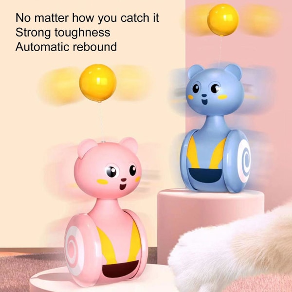 Katt Teaser Leksak Kreativ Reptålig tecknad muodossa Husdjur Kattunge Katt Fjäder Tumlare Leksak Husdjurstillbehör Stad Blue