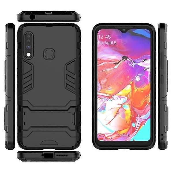 【BQ】Stødsikker PC + TPU med holder til Galaxy A70e Black