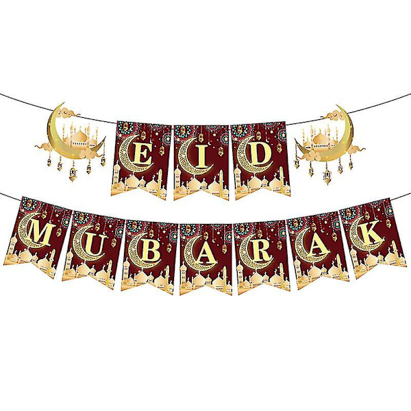 Eid Mubarakin ulkolippulippu Ramadan-koristelu kodin islamilaiseen muslimipuolueeseen Only the Flag