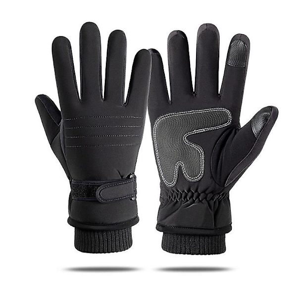 Skidhandskar Vinter Varma Mysig Utomhus Vindtäta Snowboardhandskar Black
