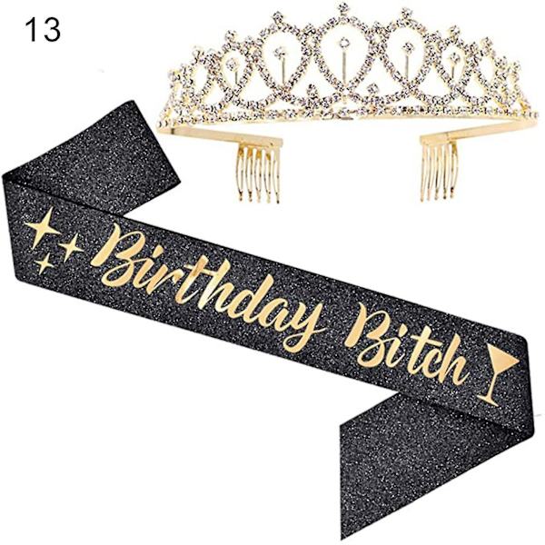 1 Set Shoulder Strap Pretty Hair Accessories Women Queen Crown Party Decoration For Birthday 13
