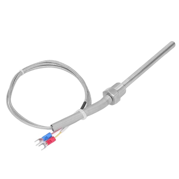 K-typ Termoelement 0-400C 3/8 NPT 8x100mm Temperatur Sensor Sond i Rostfritt Stål 1m 3.28ft