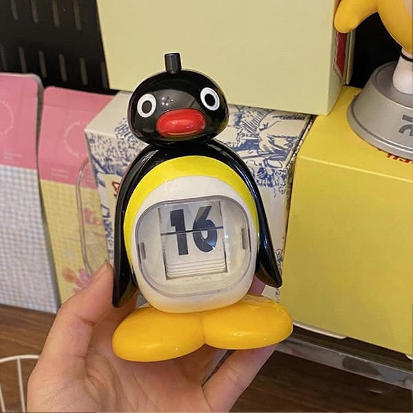 【BQ】Pingvin skrivebordskalender Dyredekorasjon Trykkende evighetskalenderpynt Retro til bursdag Stue Hjem