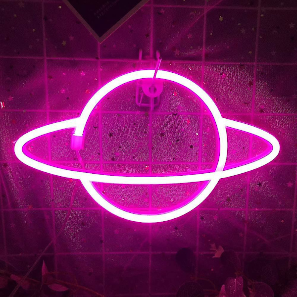Neonskyltar-planet Neonskyltar|led neonljus Neonväggskyltar, rosa och blå Pink
