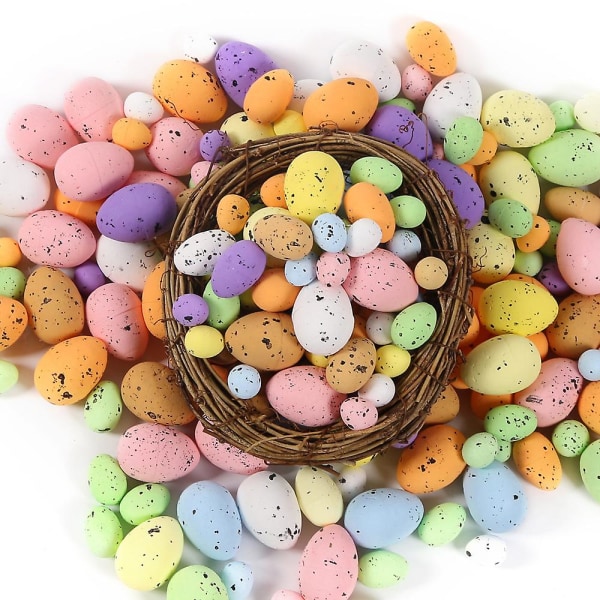 1,8/2,5/3 cm påskägg DIY Foam påskdekoration Krans Tillbehör Färgglada påskägg prydnader Tillbehör 100pcs 1.8cm