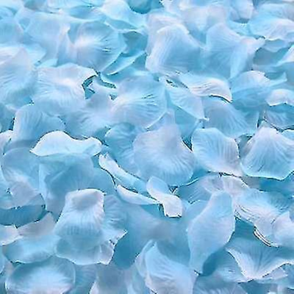 500/1000/3000 stk Fargerike kunstige roseblader Bryllup Romantisk Silke Rose Blomsterblad Bryllupsfest dekorasjonsutstyr 50% light blue 3000pcs