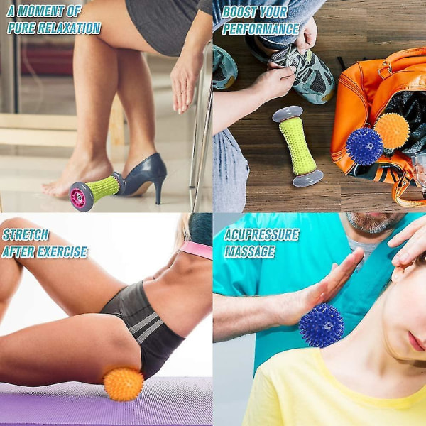 Lindra Plantar Fasciitis Foot Roller Massageboll och Deep Tissue Akupressur Återhämtning Foot Massager 1 Roller