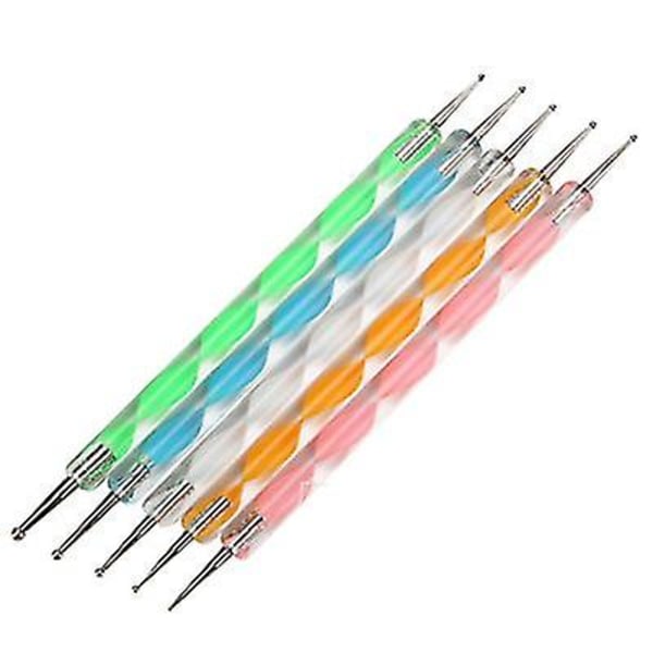 Nail Art Tools Spot Drill Pen Set med Guldfolie Tinfolie Strass 15 borstar Nail Art Tools