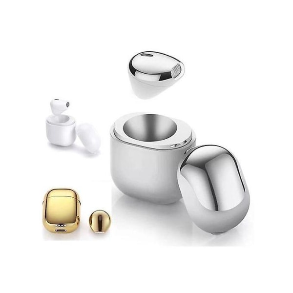 Trådlösa hörlurar Hörlurar Ip8 Mini Bluetooth Headset Handsfree hörlurar med case för universal mobiltelefon - guld