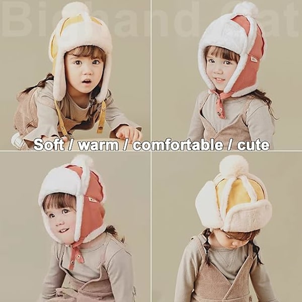 De nye Baby Boy Ushanka-øreværn vintersoldaterhætte unisex børnefangerhætte, X-Small-Large