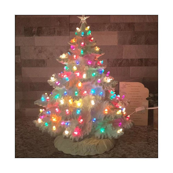 Mini Christmas Xmas Resin Tree Lamppu Luovat joulukoristeet kodin sisustamiseen White