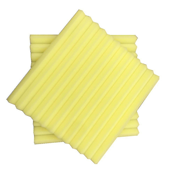 12 Pcs Sound-absorbing Cotton Triangular Grooves Sound Insulation Proofing Foam Board Yellow Not Fire Retardant