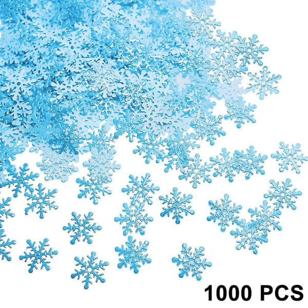 1000 kpl lumihiutalekonfettikoristeita