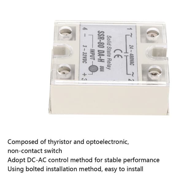 Solid State Relay DC AC SSR med kontaktløs bryter Høy kvalitet SSR-80A DA H 24-480VAC