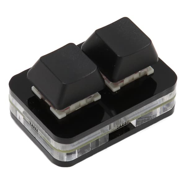USB 2 Key Mini Keypad Brugerdefineret RGB LED Baggrundslys Makro Programmering Tastatur til Windows til OS X til Linux Sort