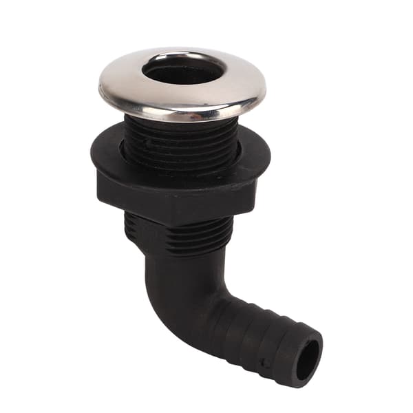 3/4 tommer Marine Albue Nylon Skrog Slangeforbindelse Sort Marine Hardware
