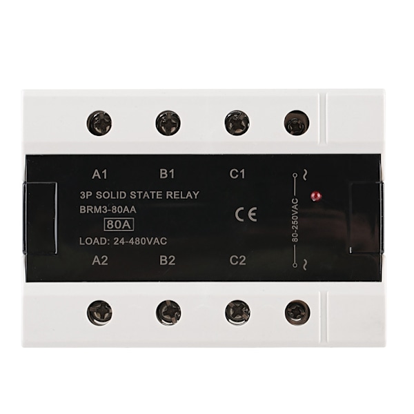 Last 24-480VAC trefaset solid state-relé (BRM3-80AA)