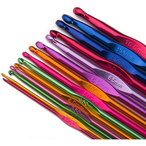 14 Piece Crochet Hook Set Crochet Hooks Made Of Multi-colored Aluminum
