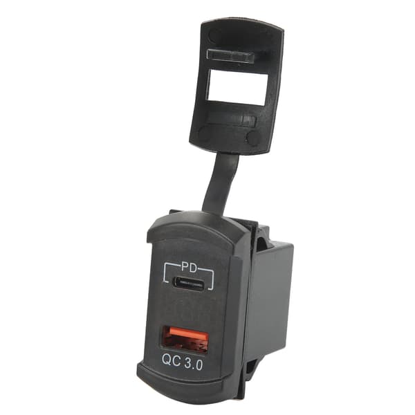QC 3.0 USB Biloplader med Voltmeter Blåt Baggrundslys 12V til 24V Input 5V 3.1A Output til Bil Motorcykel RV