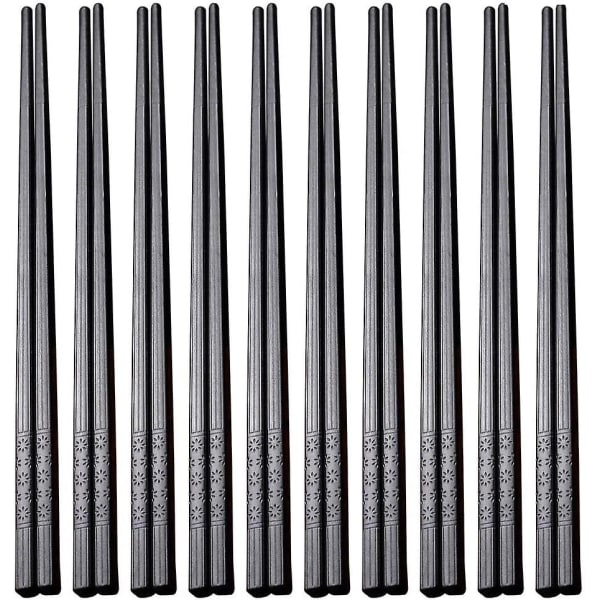 10pairs Chopsticks Set Alloy Chopsticks Black Pattern Chopsticks