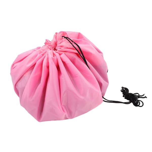 Rosa Vanntett Polyester Leketøyoppbevaringspose Stor Kapasitet Rivsikker Multifunksjonell Snørestrammer