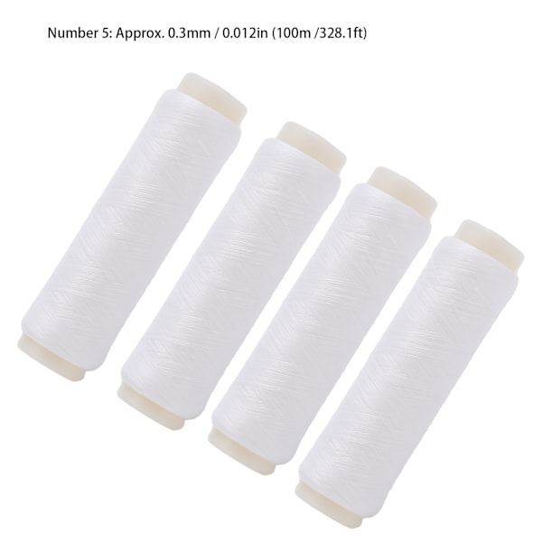 4 stk. Høy Elastisk Usynlig Nylon Fiskesene (100/200m) - Fisketilbehør Nummer 5