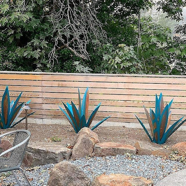 2 kpl Tequila Rustiikkinen Veistos Metallinen Agaavekasvi Kodin Sisustus - 27cm