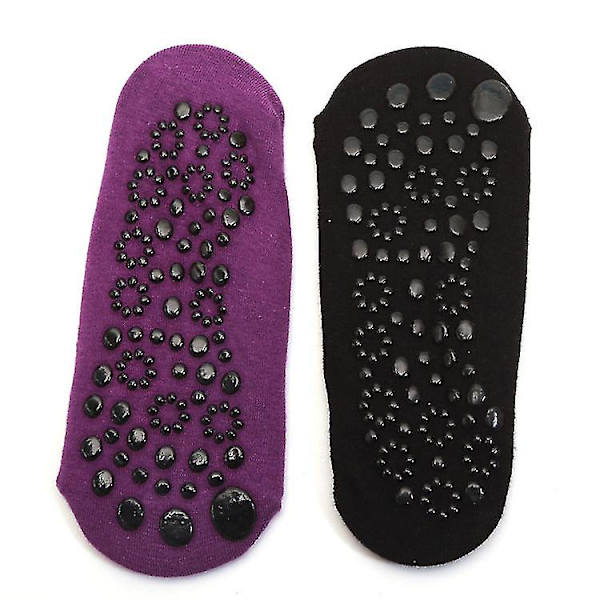 Kvinner Yoga Sokker Ankel Sklisikre Cross Sports Sokker For Ballett Pilates Dance Purple
