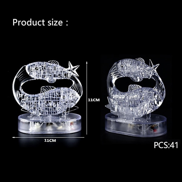 3d krystal puslespil puslespil klare tolv 12 konstellation astrolog flash led lys