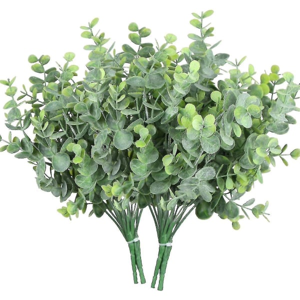 6 kpl eukalyptuksen keinotekoiset viherkasvit väärennetyt pölyiset huurretut eukalyptuksen varret