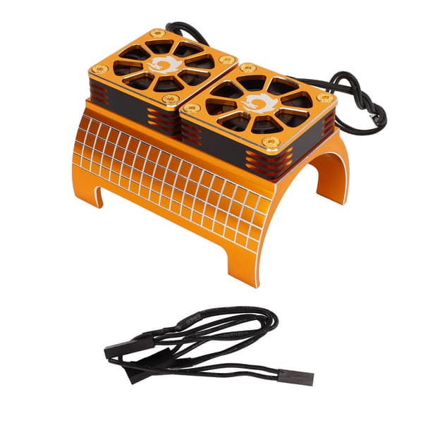 Dobbelt køleventilator køleplade til RC motor aluminiumslegering 5 til 7,4V Traxxas tilbehør